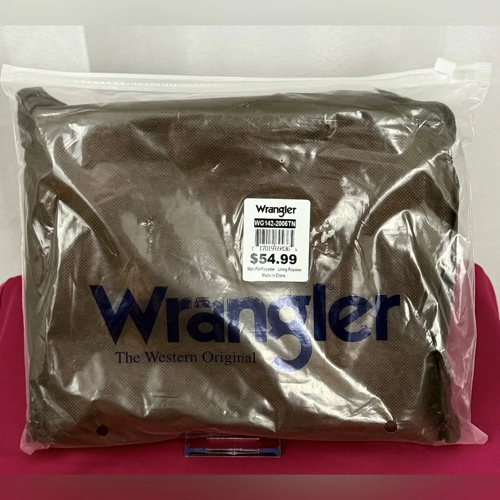 Wrangler Embossed Tan Canvas Mini Top Handle Crossbody Tote                  NWT - Picture 4 of 4